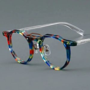 5805 High Quality Retro Cheetah Small Round Eyewear Women Acetate Eyeglasses Frames
