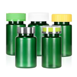 100ml Pill Bottle for Candy Customized Green Plastic Bottles for Candy Factory Direct PET Bottles for Candy