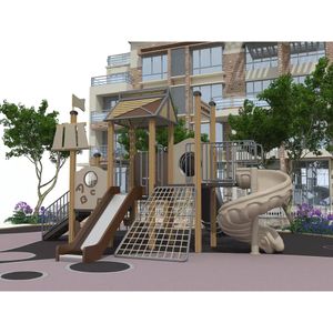 Hot sale wooden slide fun playhouse and toys toddler wooden swing set outdoor suitable for kindergarten children