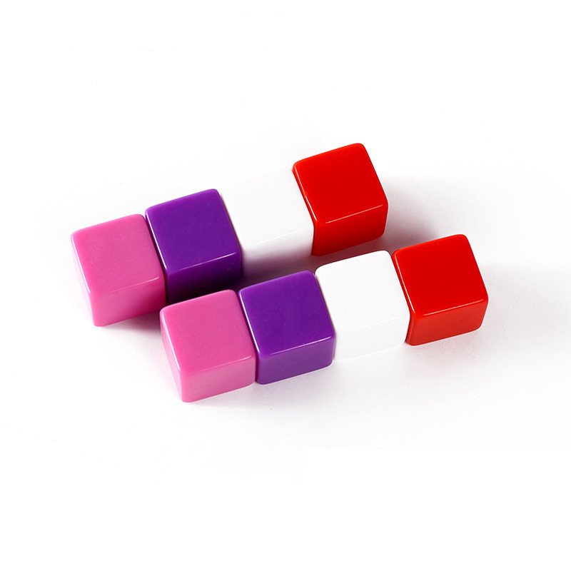 16mm 6 sided DIY plastic acrylic blank custom cubes dice blank for study square corner kinds of colors unit price for one piece