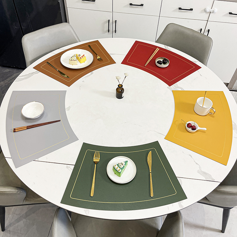 Guangzhou Xinshang Leather Technology Co., Ltd. 50cm Bar Restaurant Custom Printed Sublimation Blanks Heat Resistant Pvc Leather Table Mats Luxury Placemats For Dining Table