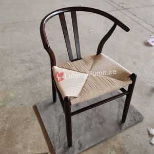Cheap Modern Wooden Mid-Century Dining Weave Wood Chair High Quality Natural Black Wood Wishbone Chair Dining