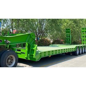 Heavy machine transport  hydraulic detachable gooseneck 4 line 8 axle 150Ton  lowbed lowboy Low loader semi trailer