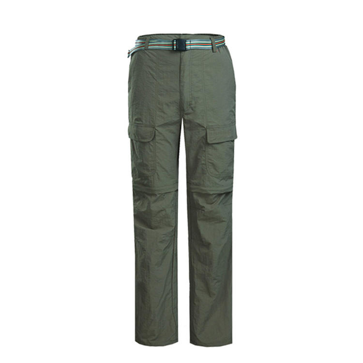 Custom Outdoor Tactical Hiking Detachable Cargo Pants Uv Protection Waterproof Nylon Trousers Zip Off At Knees Quick Dry Pants