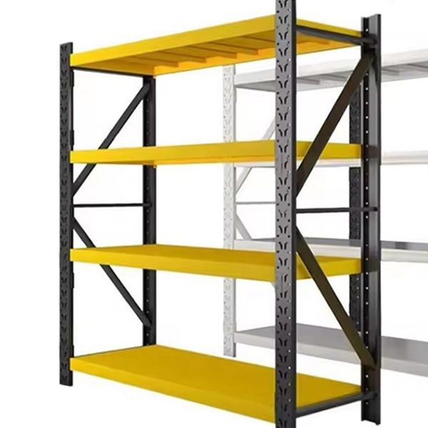 Customated Yellow Black Warehouse Steel Rack System Industrial Shelving Warehouse Rack Units Warehouse Storage Racks