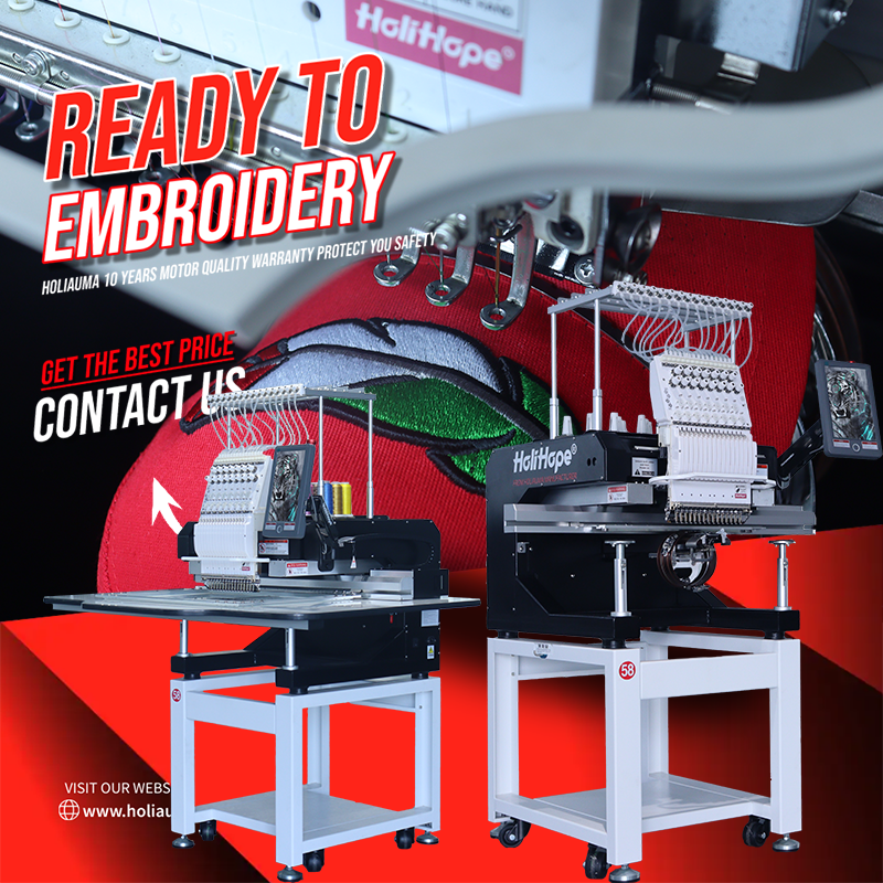 Foshan Honglie Electronic Machinery Co., Ltd. HoliHope Hot Sale Hat Embroidery Machine Single Head 15 Color Multi Function Cap T-shirt Logo 1 Head Embroidery Machine For Sale