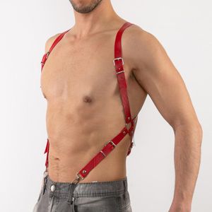 SM Fashion For Men Faux PU Leather Harness Sexy Lingerie Gothic Belt Bondage Rope Belt Punk Costumes Adult Clothes Sexy