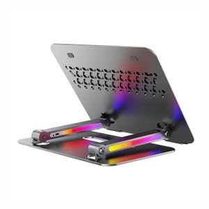 New Design RGB Lighting Computer Laptop Holder Foldable CNC All Aluminum Portable Adjustable Laptop Stand