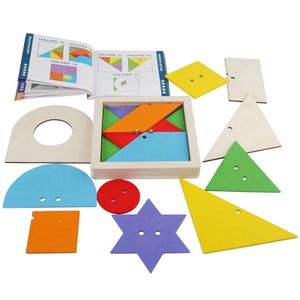 New Montessori Colorful Tangram Toys for Baby Early Childhood Education in Kindergarten  Stacking Geometry Layer Jigsaw Puzzle