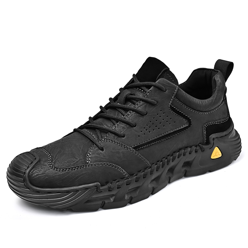 Accept OEM Service Hand Made 4 Season Genuine Leather Upper Anti Slip Toe Protect Men Leather Casual Walking Sneakers Shoes