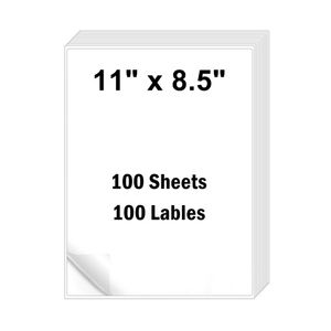 Label Paper Sheet Rectangle Packaging Label Sticker 11"X8.5" Letter Size Shipping Label For Laser Inkjet Printer