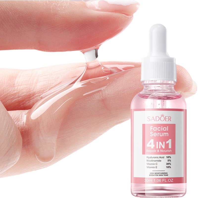 Custom Label Face Serum 4 in 1 Whitening Anti Age Face Serum with 30% Vitamin C 5% Niacinamide 10% Vitamin E Serum