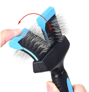 Dual Flex  Dog Slicker Brush, Gentle Grooming Tool for Dogs & Cats - Ideal for Long Hair, Removes Undercoat, Tangles, and Knots