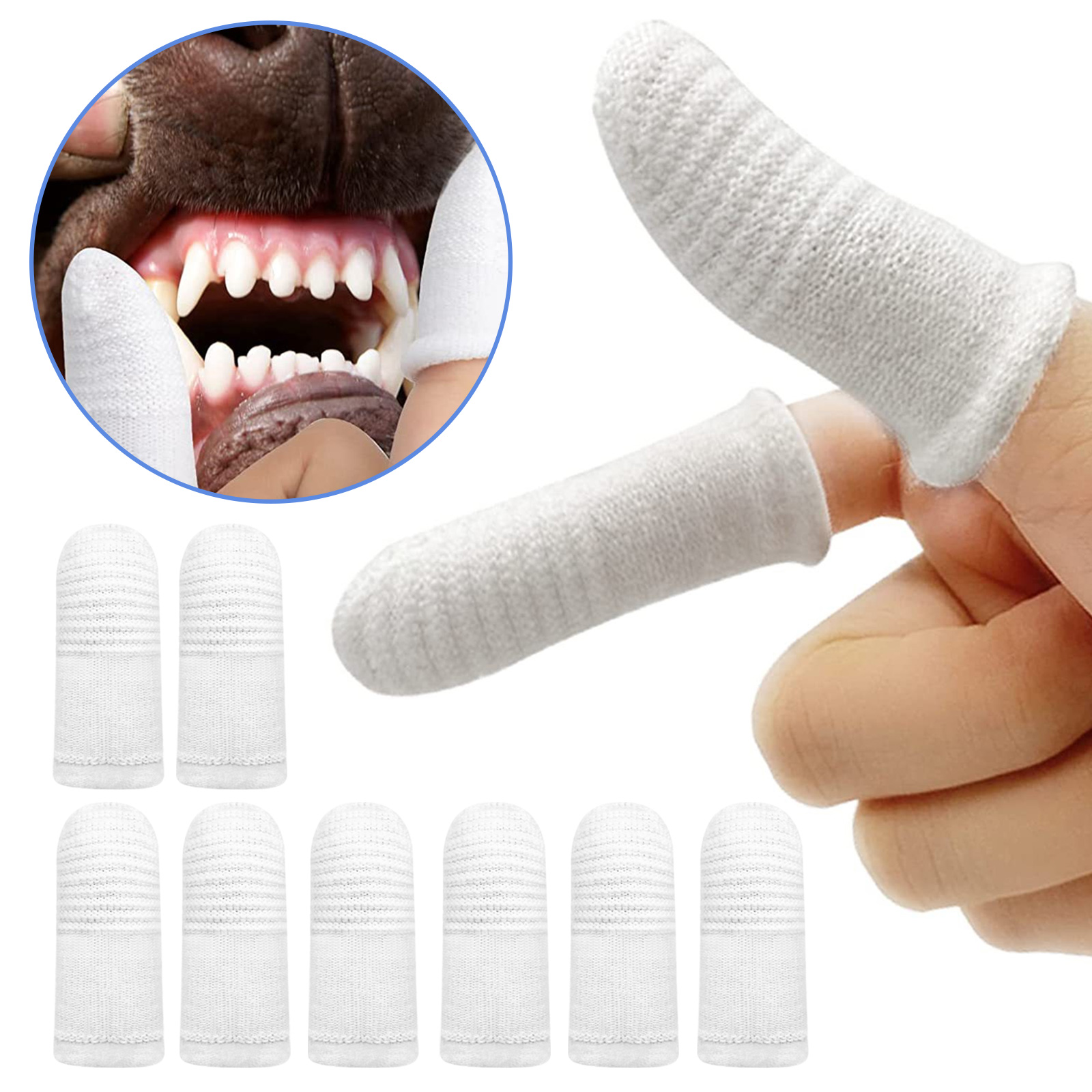 2023 Pet Two-finger Brushing Finger Cots Puppy Teeth Oral Cleaning Tool Kitten Finger Toothbrush Pets Care Accessories Supplies