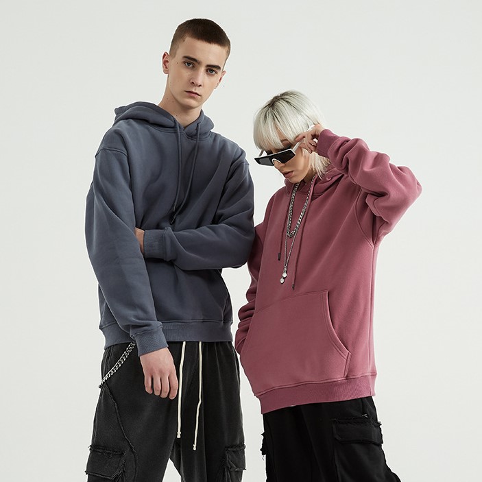 Longyan Huixun E-Commerce Co., Ltd. 350gsm Oversized Hoodie Plain Multi Colors Sweater Pullover Embroidery Logo Men's Hoodies Unisex