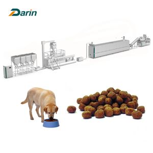 Fully Automatic Dry Dog Cat Pet Food Production Line Animal Feed Pellet Making Machine With Twin Screw Extruder