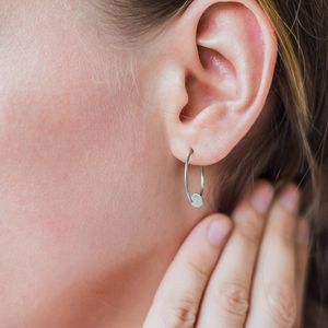 Fine Women Jewelry Minimalist Style Simple Titanium Gold Plated Hoop Earrings Stainless Steel