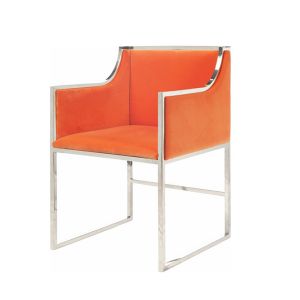 Restaurant Chairs Velvet Upholstered Stainless Steel Metal Dining Chair DC-228