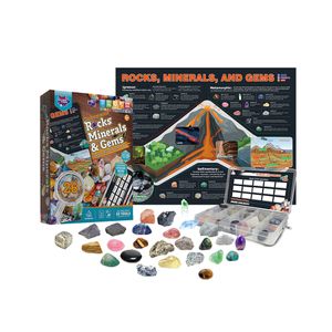 Rock Collection for Kids 30 Pcs Rocks Minerals & Gems Kit with learning Guide Mineral Education Set Geology Science STEM Toys
