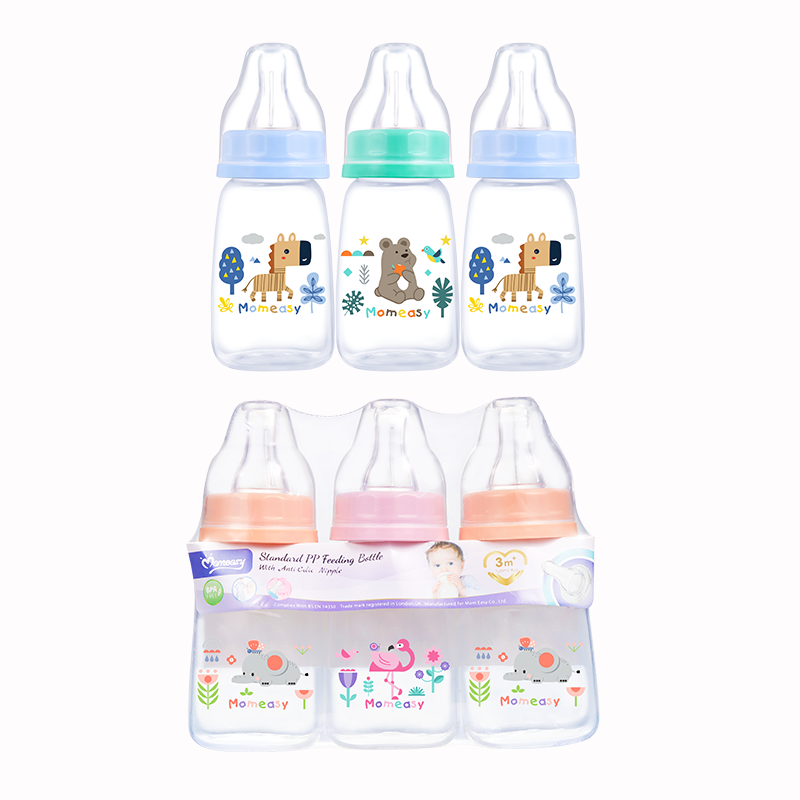 New Wholesale Feeding Bottle Set 3pcs 120ml Anti-Colic Bpa Free Milk Feeding Bottle Baby Bottle Set