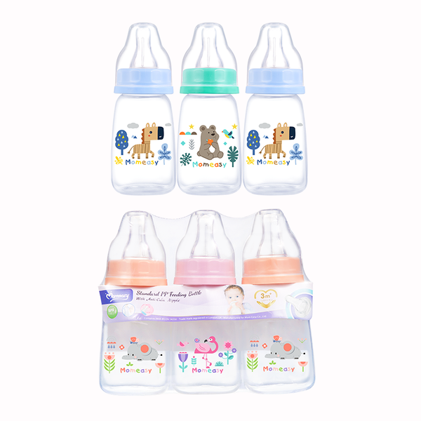 New Wholesale Feeding Bottle Set 3pcs 120ml Anti-Colic Bpa Free Milk Feeding Bottle Baby Bottle Set