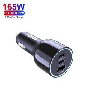 165W Super Quick Charge Multi-port 3 USB C Fast Charging Car Charger 160W 140W 100W 65W PD3.0 Portable Mini Notebook Charger