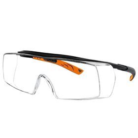 Safety Glasses Over Eyeglasses with Anti Scratch Lenses, 100% UV Protective Eyewear Over Glasses, ANSI Z87 Certified Lab goggles