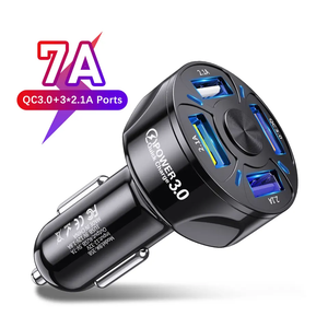 New Product 2024 Popular Q3.0 Fast Safe Car Charging 4usb Ports with Unique Design Portable Phone Charger Customized Package 36W