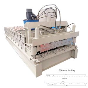 Double Layer Roofing Roll Forming Machine 48 Inch Feeding Inverted Box Rib Panel Corrugated Roof Sheet Making Machine