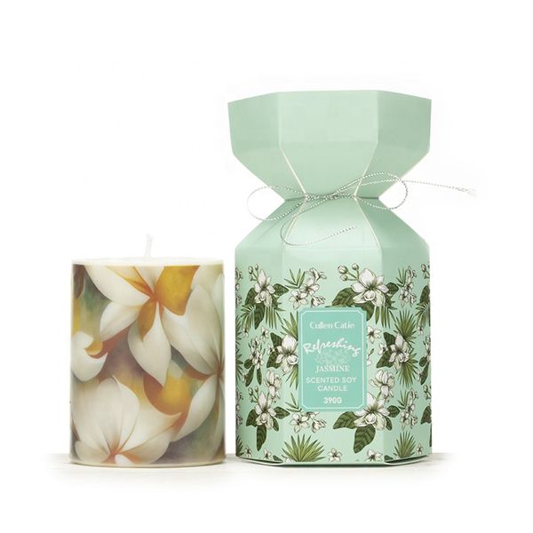 Brand Aromatherapy Candle Fragrance Candle Lamp Soybean Wax Green Glass Cup Aromatherapy Candle Exquisite Packaging