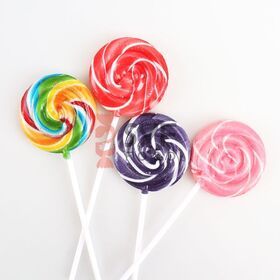 OEM Candy manufacturer wholesale halal big lollipop sweet fruity Christmas Swirl lollipop candy