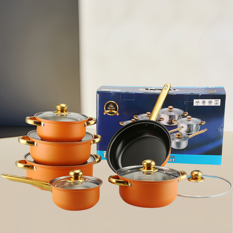 Yiwu Kangpahe Kitchenware Co., Ltd. Manufacturers wholesale stainless steel non-stick pan 12 sets of household cooking utensils gift set
