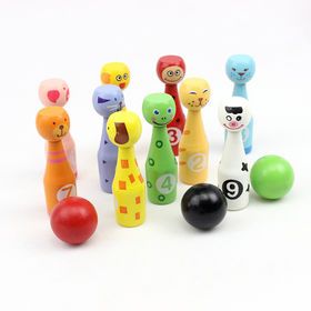 Kids Wooden Bowl Set Bowling Toy