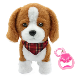 Soft and Comfortable Brown Hound Dog Toy Cute Cotton Electric Plush for Children Fun Pet Walking Toy Birthday Gift