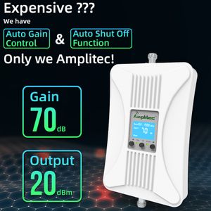 Amplitec 1800mhz 2g 3g 4g lte mobile network signal antenna repeater home booster with AGC Function
