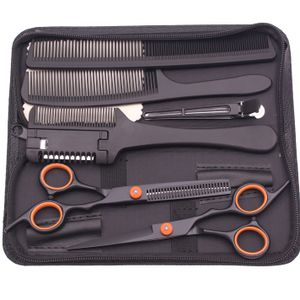 Hair Scissors 6'' Japan Stainless Hair Cutting Scissors Thinning Shears Hair Scissors Barber Shop Haircut Set Comb Razor C1001