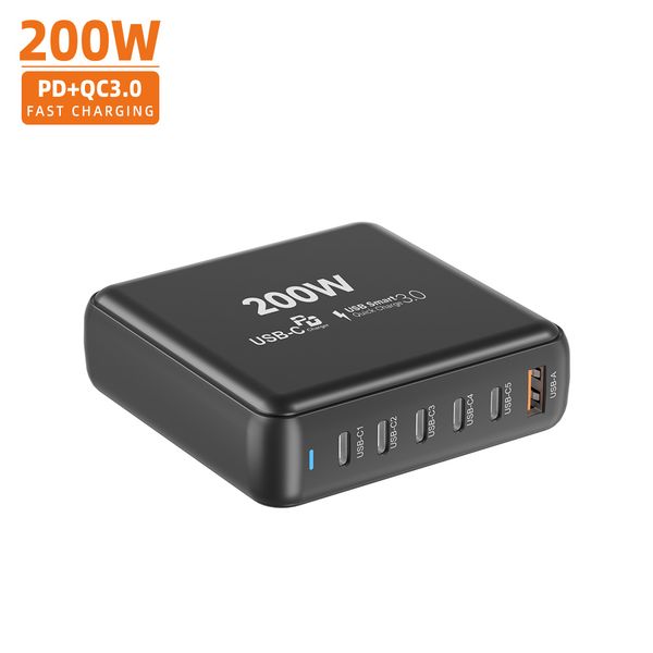 Vina New Product 2025 100W 200W Pd Qc Qqs Wall Mounted Usb C Fast Charger Usb Multi Travel Charger