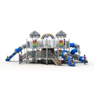 kids outdoor playground slide with slide and swing for school plastic