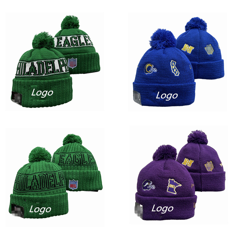 America Rugby Team Beanie Hats 3D Embroidery Knitted Caps and Hat Four Major Leagues Unisex Winter Warm Beanies