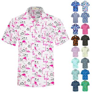 Manufacturer Summer Hawaiian Shirt for Men Casual Fit Short Sleeve Button Down Shirts Holiday Beach Shirts