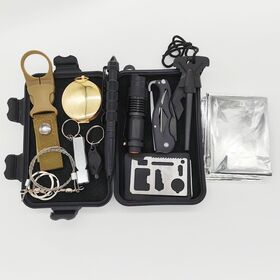 JK-H-006 Outdoor Emergency Survival Gear Kits Camping Tool Trauma Medical First Aid Kit with Emergency Bracelet