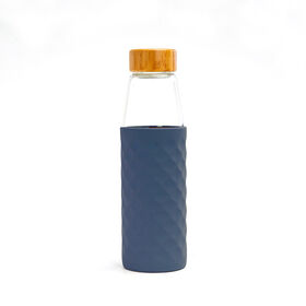 Supplier Custom unbreakable silicone sleeve with straw glass water bottle