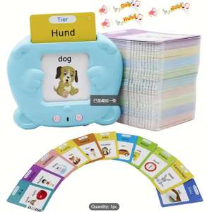 CE  Standard German Talking Flash Cards Educational Toy for Toddlers Aged 1-6 Years Old 112 Sheets 224 Words Interactive Toy