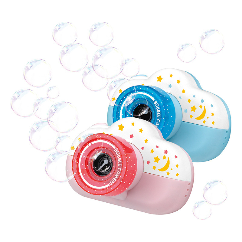 Summer Kids Cartoon Cloud Electric Bubble Camera Toy Handheld Automatic Blowing Bubble Machine Outdoor Toy