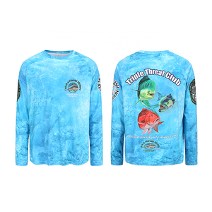 UPF50+ Polyester Custom Color Outdoor Sun Block UV Fishing Wear Long Sleeve Hoodie Fishing Shirt Plus Size Fishing Shirt