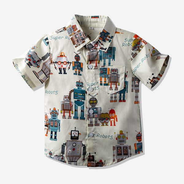 Hawaii Shirt Cotton Boys Shirt for Children Breathable and Comfortable Clothing Kids New Fashion Short Sleeves Summer Clothes