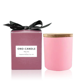 empty Pink color Luxury Glass Empty Candle Jars Bulk with Lids for Candle Making