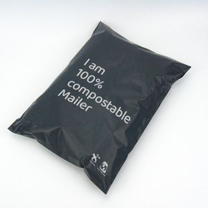 Custom printed logo poly mail packaging customised clothes mailing courier grey envelope delivery plastic bag
