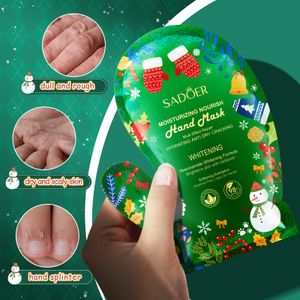 SADOER Christmas Theme Niacinamide Moisturizing Nourishing Smoothing Hand Mask Hand Care Beauty Products Factory Wholesale