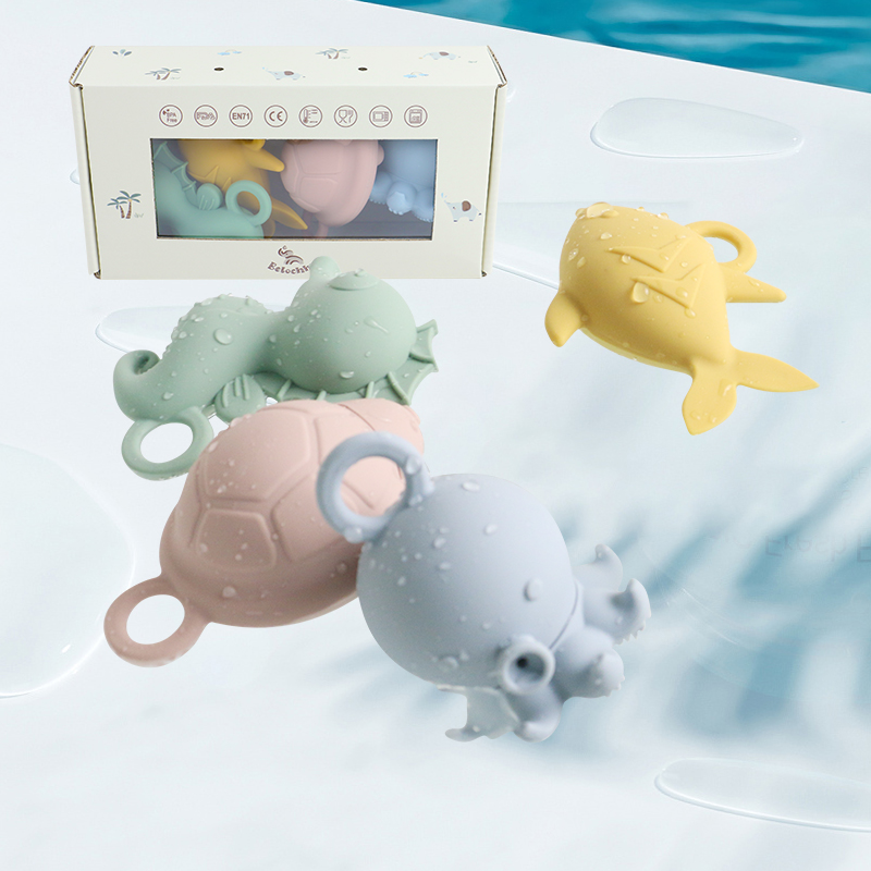 Dongguan Beiluoxi Craftworks Co., Ltd. Low MOQ Bath Toys for Kids Toy Shower Toys Babies Mold Free Bath Infant Easy Cleaning Silicone Non-Toxic Bath Tub Birthday Gift